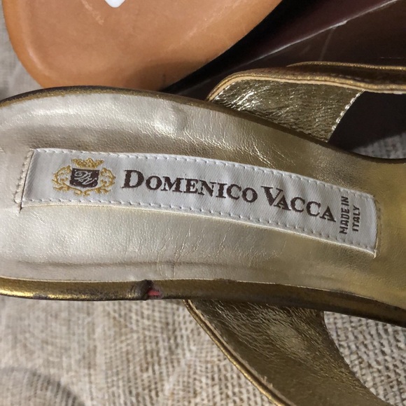 🌺DOMENICO VACCA GOLD PLATFORM HEELS SIZE 10 - Picture 8 of 8